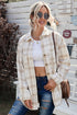 Plaid Pattern Buttoned Shirt Coat With Slits